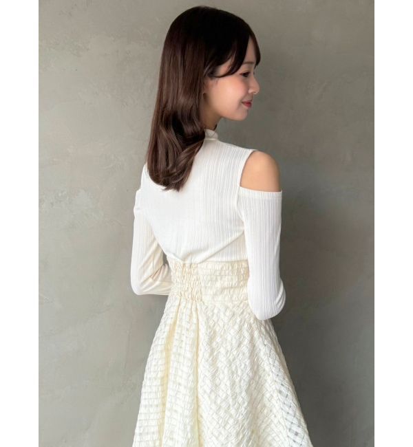 dazzlin「バックリボンティアードコンビワンピース」|ワンピース|