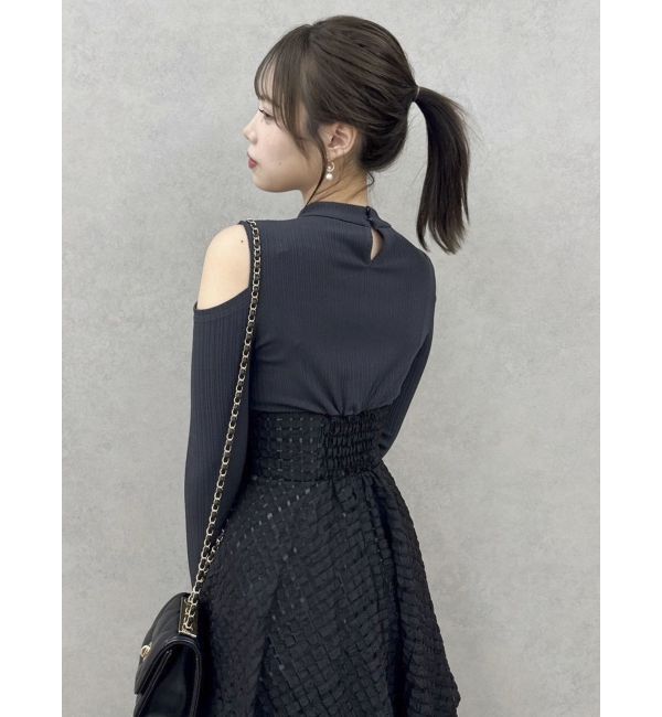 dazzlin「バックリボンティアードコンビワンピース」|ワンピース|