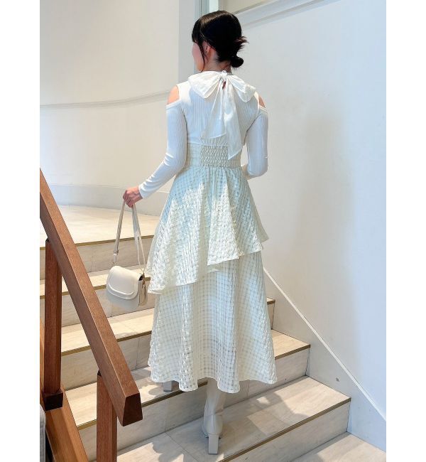 dazzlin「バックリボンティアードコンビワンピース」|ワンピース|