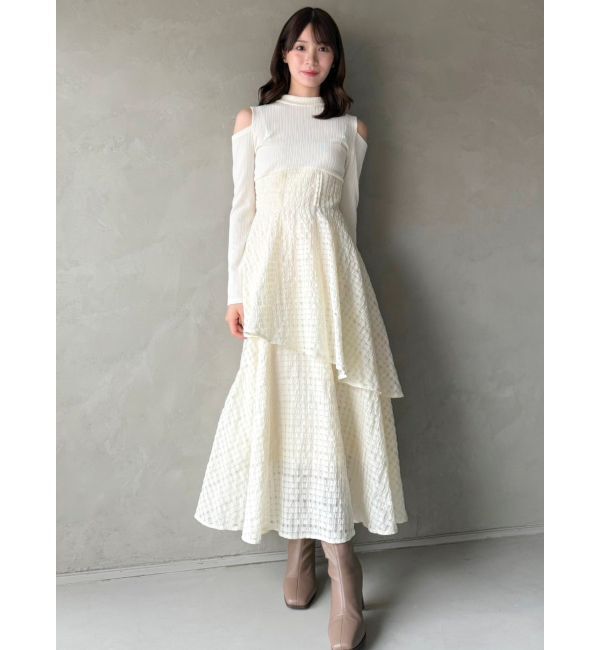 dazzlin「バックリボンティアードコンビワンピース」|ワンピース|