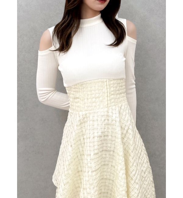 dazzlin「バックリボンティアードコンビワンピース」|ワンピース|