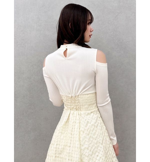 dazzlin「バックリボンティアードコンビワンピース」|ワンピース|