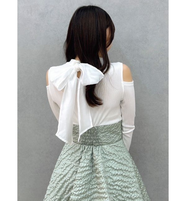 dazzlin「バックリボンティアードコンビワンピース」|ワンピース|