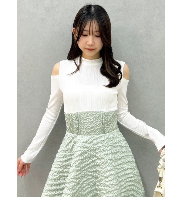 dazzlin「バックリボンティアードコンビワンピース」|ワンピース|