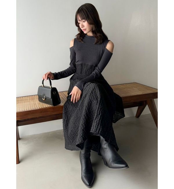 dazzlin「バックリボンティアードコンビワンピース」|ワンピース|