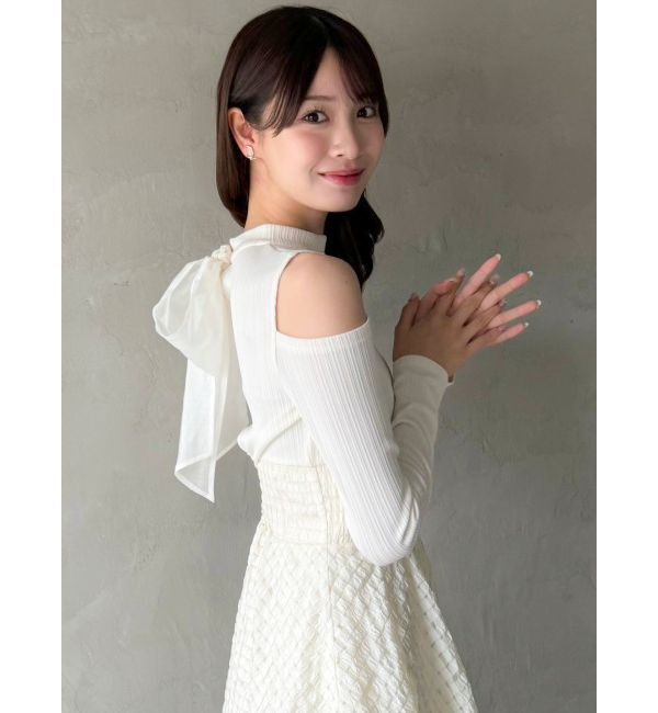 dazzlin「バックリボンティアードコンビワンピース」|ワンピース|