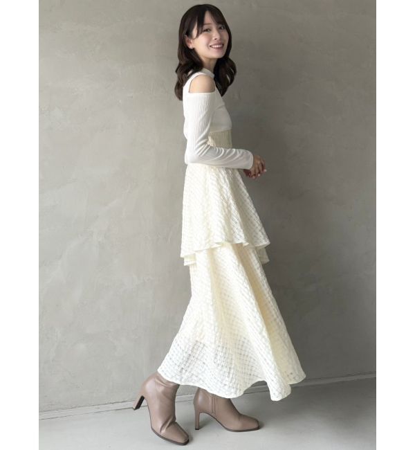 dazzlin「バックリボンティアードコンビワンピース」|ワンピース|