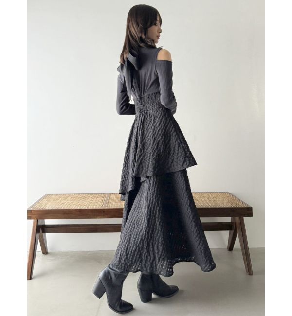 dazzlin「バックリボンティアードコンビワンピース」|ワンピース|