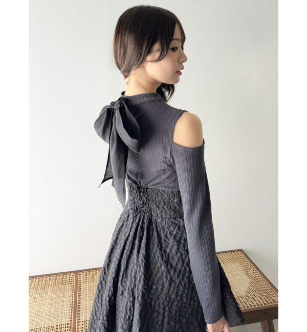 dazzlin「バックリボンティアードコンビワンピース」|ワンピース|