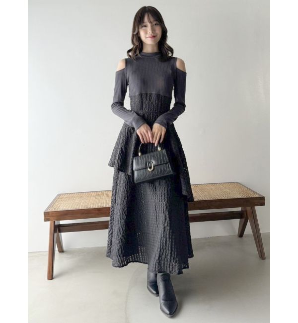 dazzlin「バックリボンティアードコンビワンピース」|ワンピース|