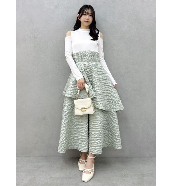 dazzlin「バックリボンティアードコンビワンピース」|ワンピース|