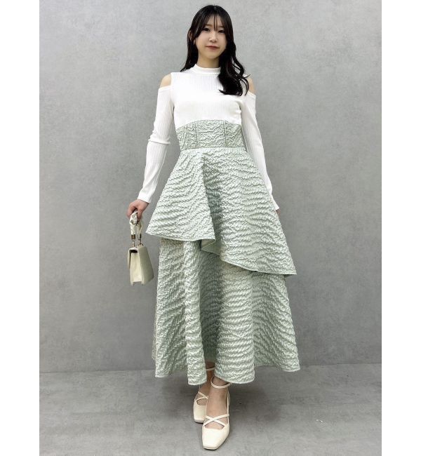 dazzlin「バックリボンティアードコンビワンピース」|ワンピース|