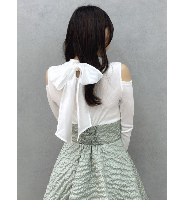 dazzlin「バックリボンティアードコンビワンピース」|ワンピース|