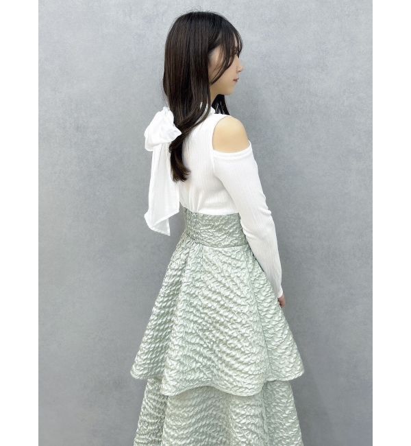 dazzlin「バックリボンティアードコンビワンピース」|ワンピース|