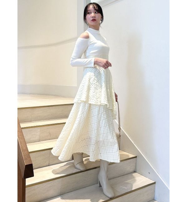 dazzlin「バックリボンティアードコンビワンピース」|ワンピース|