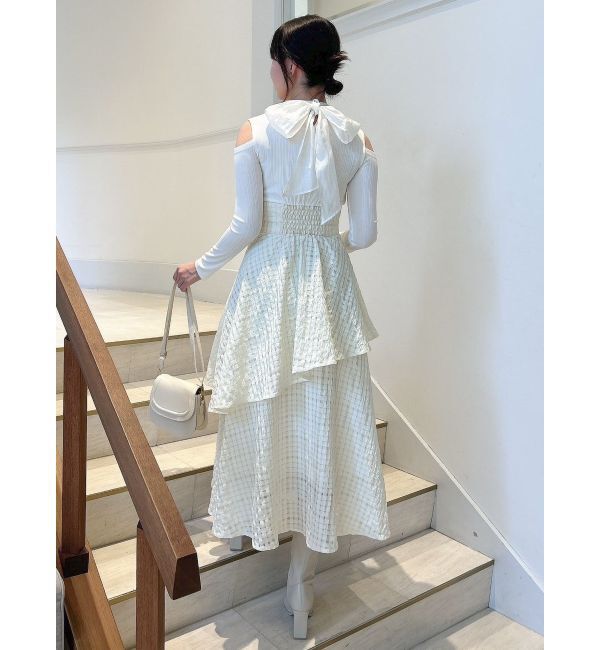 dazzlin「バックリボンティアードコンビワンピース」|ワンピース|