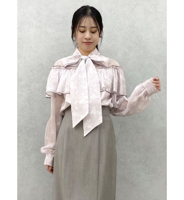 dazzlin「レースフラワーケープボウタイブラウス」|シャツ・ブラウス|