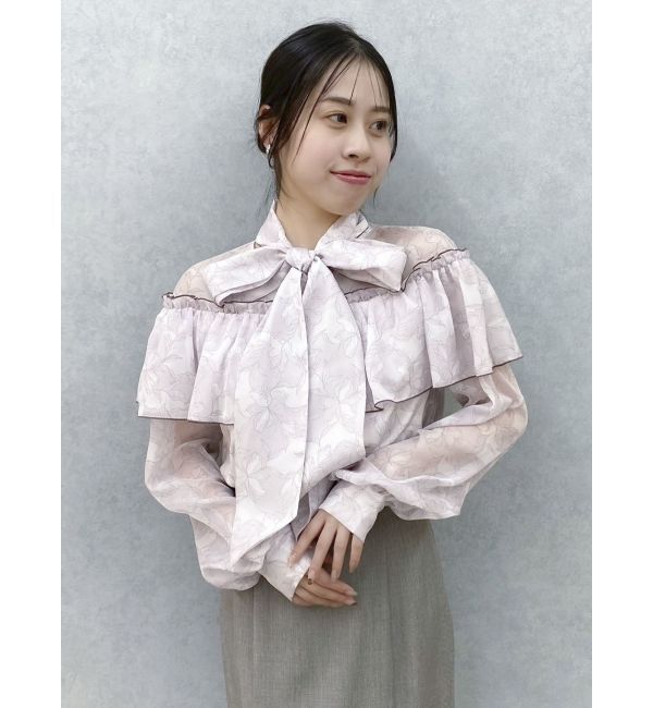 dazzlin「レースフラワーケープボウタイブラウス」|シャツ・ブラウス|