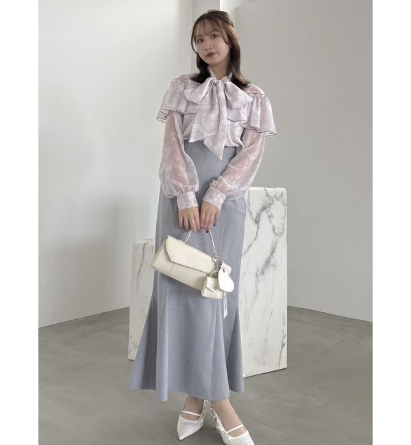 dazzlin「レースフラワーケープボウタイブラウス」|シャツ・ブラウス|