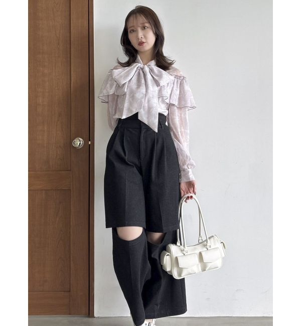 dazzlin「レースフラワーケープボウタイブラウス」|シャツ・ブラウス|