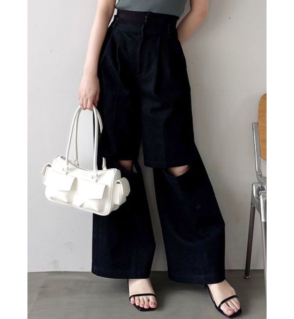 dazzlin「ダブルオープンカーゴパンツ」|その他|ブラック