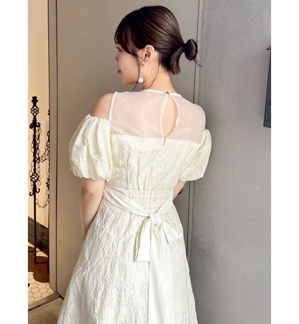 dazzlin「【藤井サチコラボ】ジャカードバルーンスリーブドレス」|ドレス|