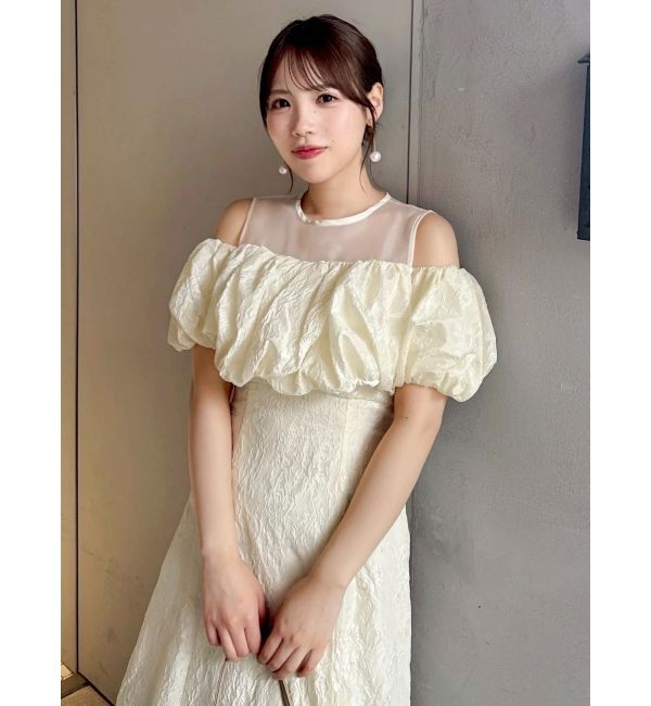 dazzlin「【藤井サチコラボ】ジャカードバルーンスリーブドレス」|ドレス|