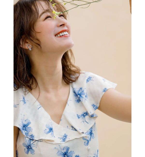 dazzlin「【藤井サチコラボ】デルフィニウムフラワーワンピース」|ワンピース|