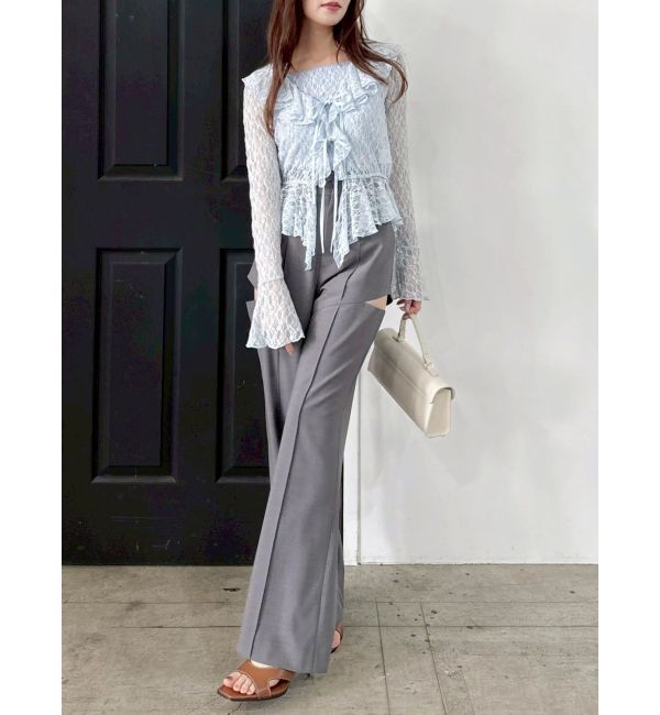 dazzlin「サイドオープンスラックス」|その他|グレー