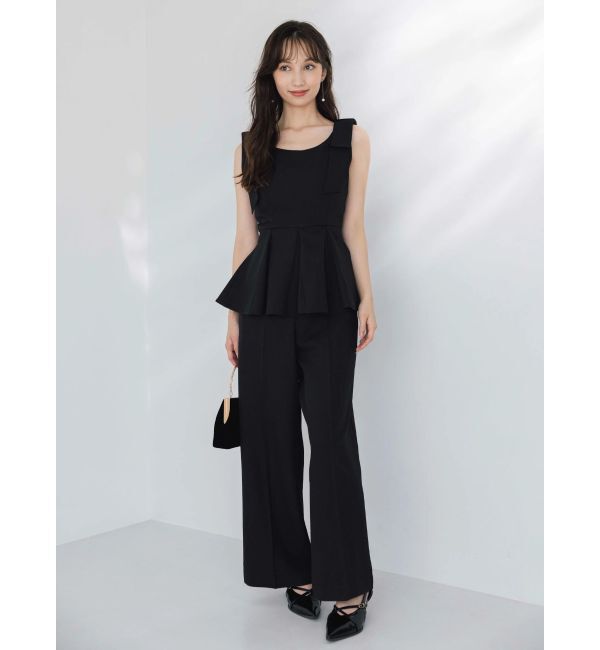 dazzlin「ショルダーリボンペプラムオールイン」|オールインワン|