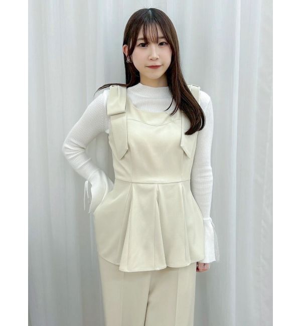 dazzlin「ショルダーリボンペプラムオールイン」|オールインワン|