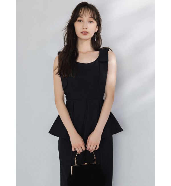 dazzlin「ショルダーリボンペプラムオールイン」|オールインワン|