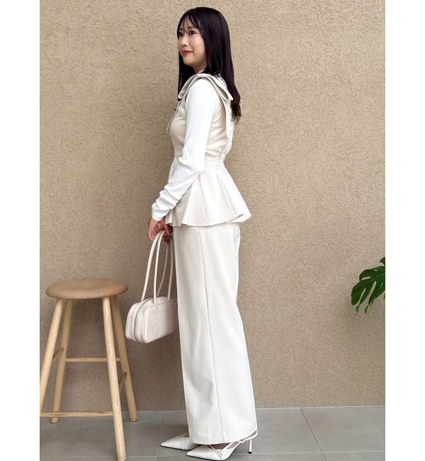 dazzlin「ショルダーリボンペプラムオールイン」|オールインワン|