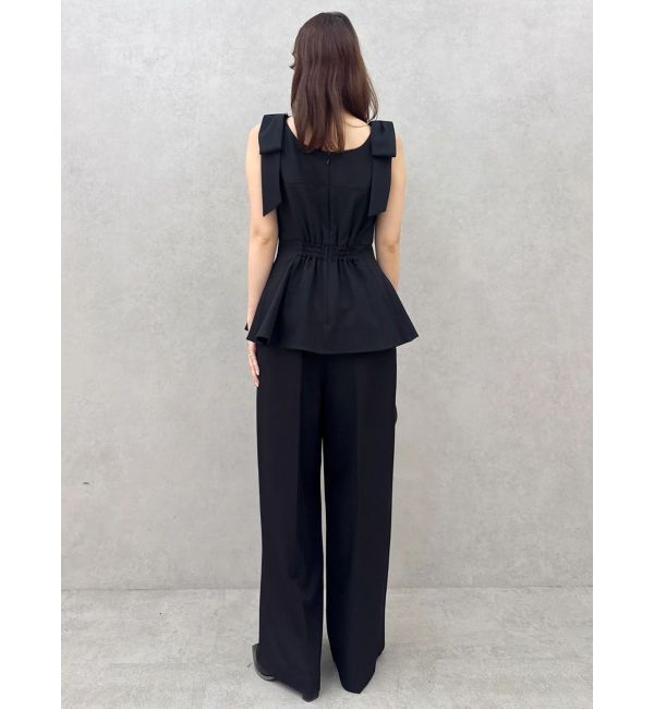 dazzlin「ショルダーリボンペプラムオールイン」|オールインワン|