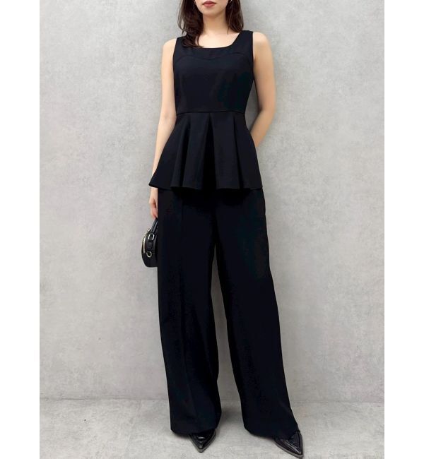 dazzlin「ショルダーリボンペプラムオールイン」|オールインワン|