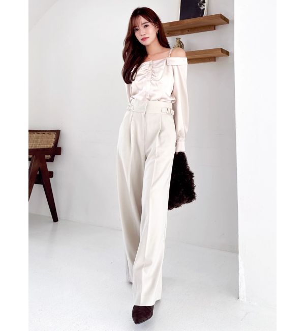 dazzlin「【久間田琳加コラボ】サイドベルトストレートスラックスパンツ」|その他|