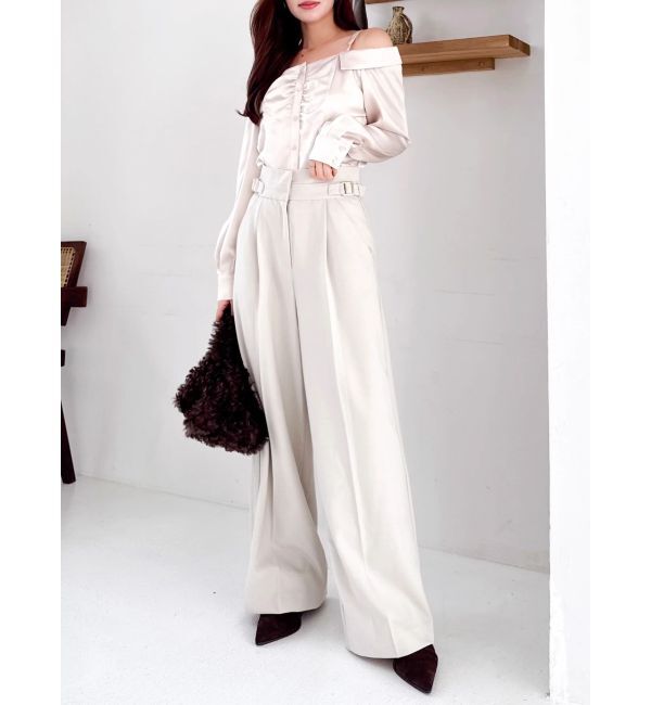 dazzlin「【久間田琳加コラボ】サイドベルトストレートスラックスパンツ」|その他|