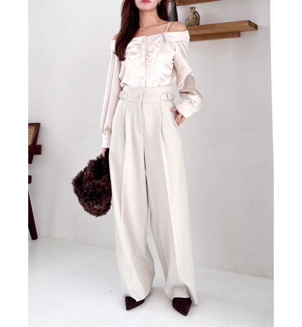 dazzlin「【久間田琳加コラボ】サイドベルトストレートスラックスパンツ」|その他|