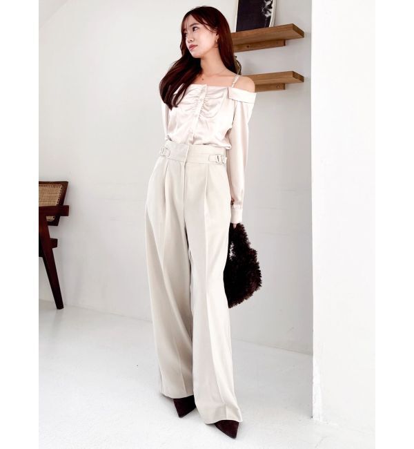 dazzlin「【久間田琳加コラボ】サイドベルトストレートスラックスパンツ」|その他|