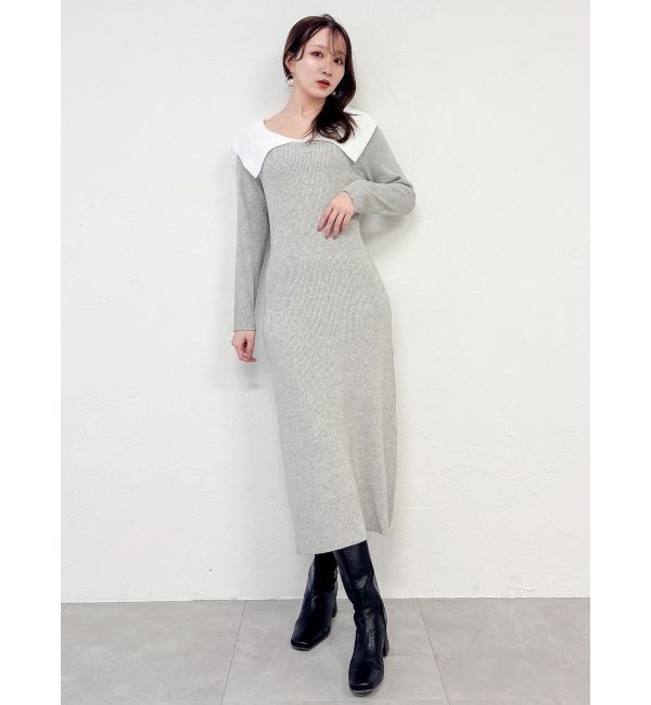 dazzlin「ビッグカラーニットワンピース」|ワンピース|