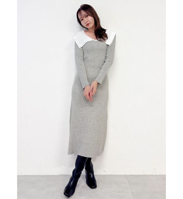 dazzlin「ビッグカラーニットワンピース」|ワンピース|