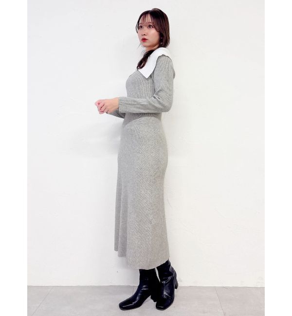 dazzlin「ビッグカラーニットワンピース」|ワンピース|