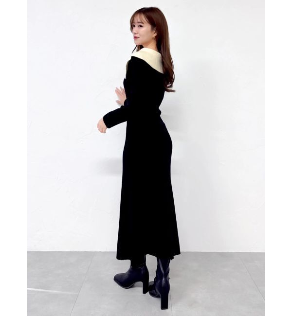 dazzlin「ビッグカラーニットワンピース」|ワンピース|