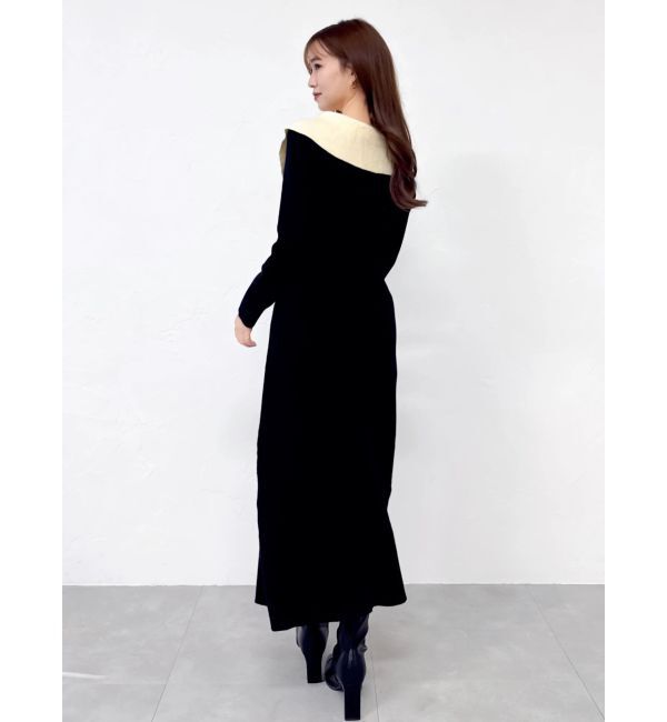 dazzlin「ビッグカラーニットワンピース」|ワンピース|