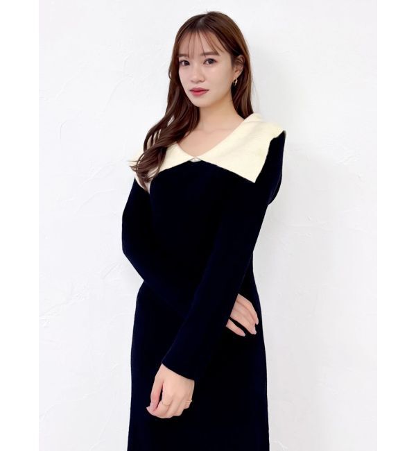 dazzlin「ビッグカラーニットワンピース」|ワンピース|