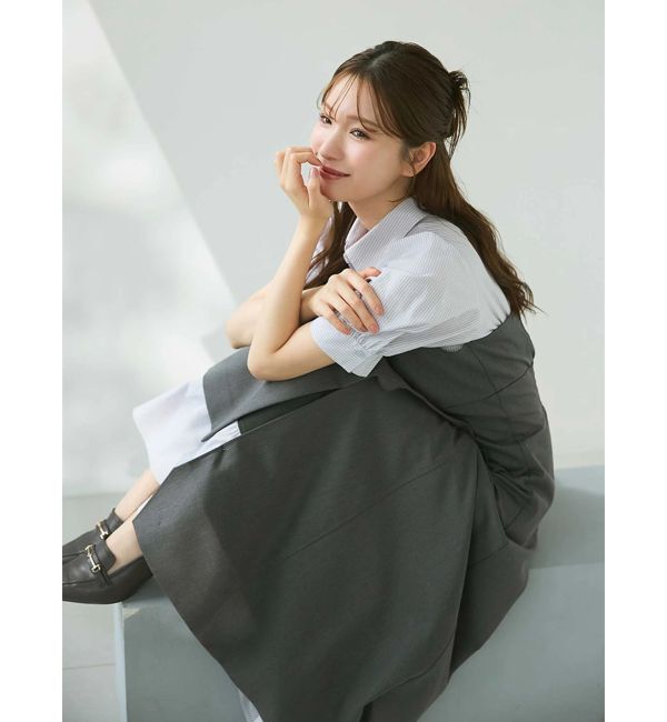 MERCURYDUO「シャツドッキングベアワンピース」|ワンピース|