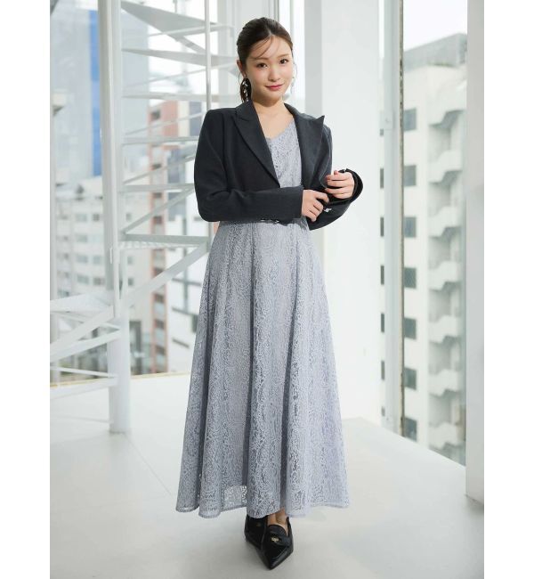 MERCURYDUO「レースパイピングロングワンピース」|ワンピース|