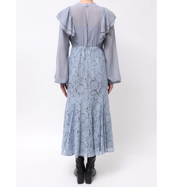 MERCURYDUO「レース切替マーメイドワンピース」|ドレス|