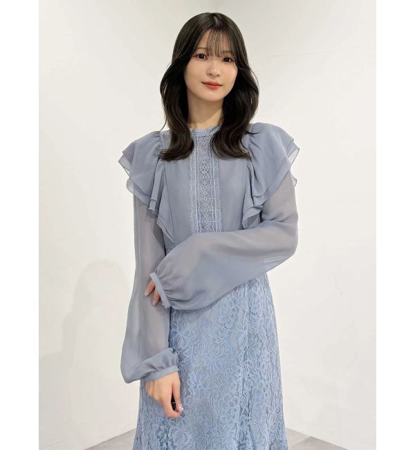 MERCURYDUO「レース切替マーメイドワンピース」|ドレス|