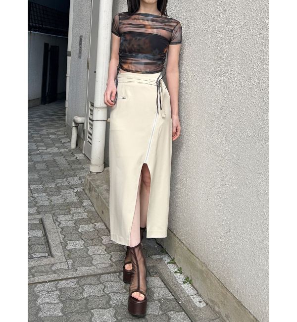 MURUA「ダブルベルトアシメZIPスカート」|スカート|